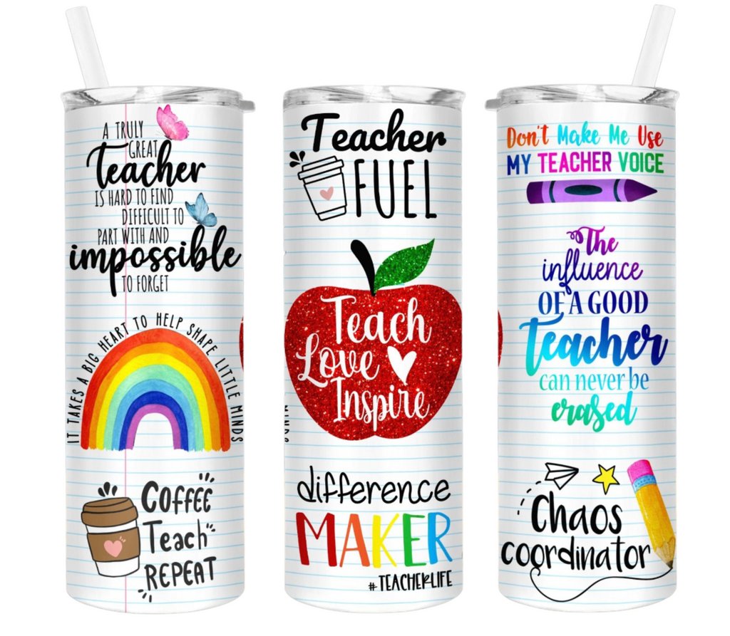 Rainbow Teacher Tumbler